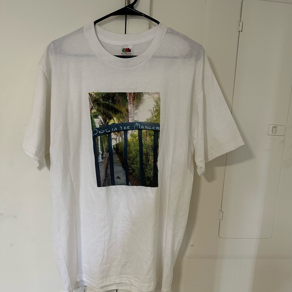 Vintage Fruit of the Loom Graphic White Casual T-Shirt Size L